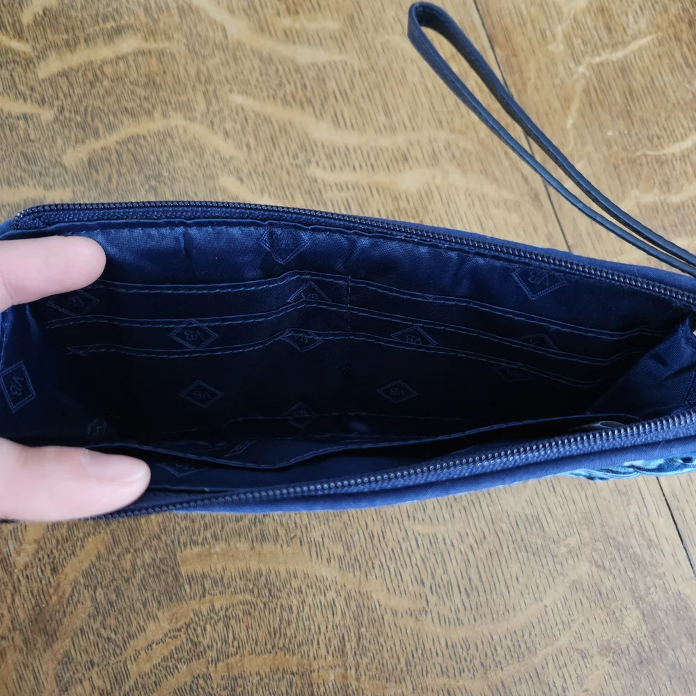 Vera Bradley Blue Patterned Quilted Wristlet